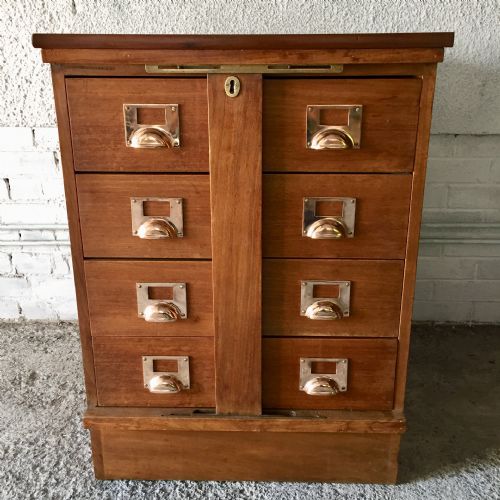 circa 1900 mahogany filing cabinet - CATEGORY: ANTIQUE CABINETS - DATED 1900