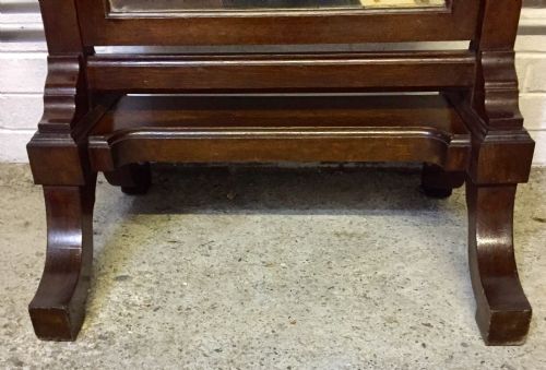 EDWARDIAN OAK CHEVAL MIRROR - ADDITIONAL PHOTO 3