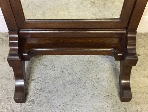 EDWARDIAN OAK CHEVAL MIRROR - ADDITIONAL PHOTO 4