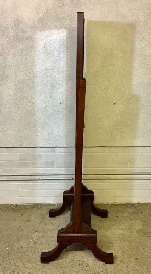 EDWARDIAN OAK CHEVAL MIRROR - ADDITIONAL PHOTO 7