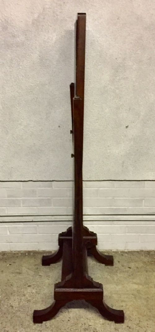 EDWARDIAN OAK CHEVAL MIRROR - ADDITIONAL PHOTO 8