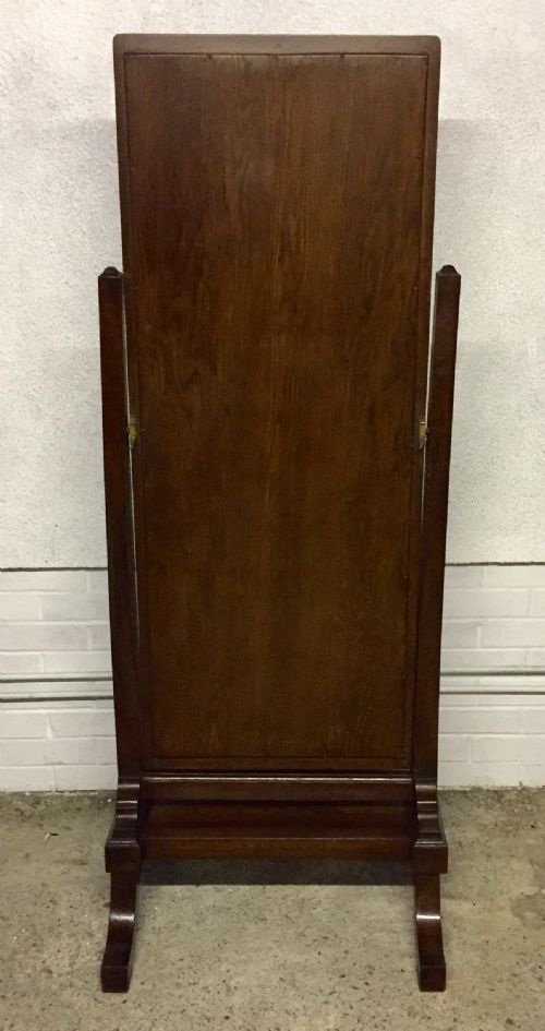 EDWARDIAN OAK CHEVAL MIRROR - ADDITIONAL PHOTO 9