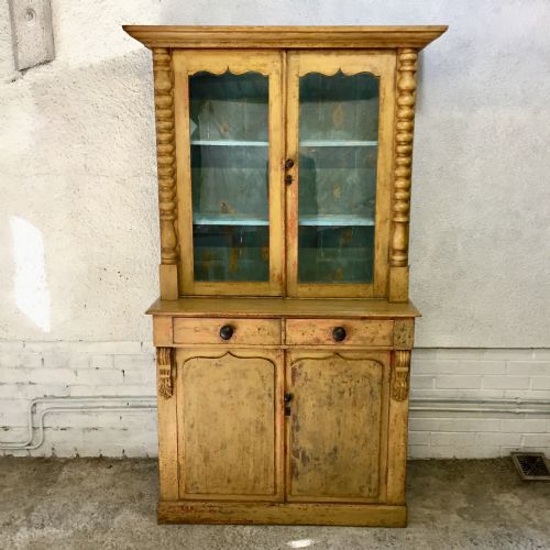 victorian pine west country glazed top dresser - CATEGORY: ANTIQUE CABINETS - DATED VICTORIAN