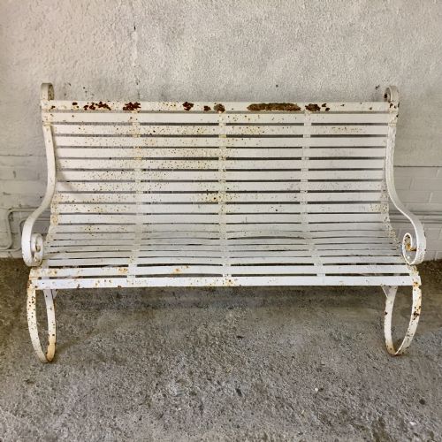 MID 19TH CENTURY IRON STRAP BENCH - ADDITIONAL PHOTO 1