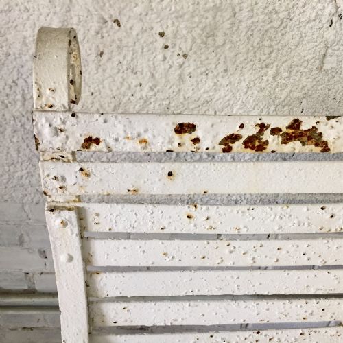 MID 19TH CENTURY IRON STRAP BENCH - ADDITIONAL PHOTO 2
