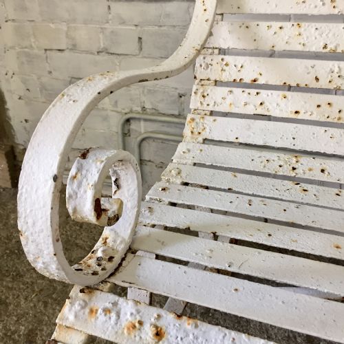 MID 19TH CENTURY IRON STRAP BENCH - ADDITIONAL PHOTO 5