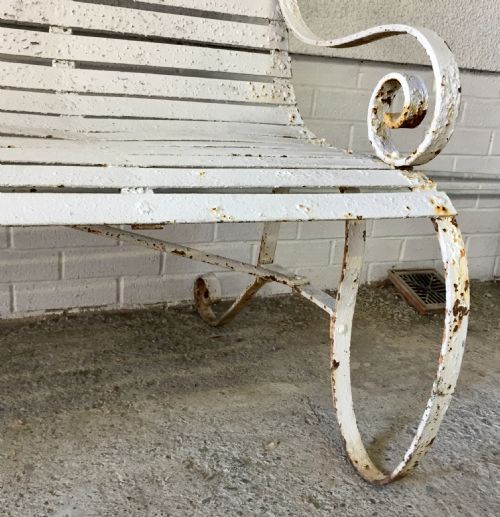 MID 19TH CENTURY IRON STRAP BENCH - ADDITIONAL PHOTO 6