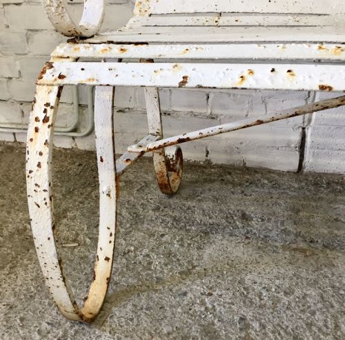 MID 19TH CENTURY IRON STRAP BENCH - ADDITIONAL PHOTO 7