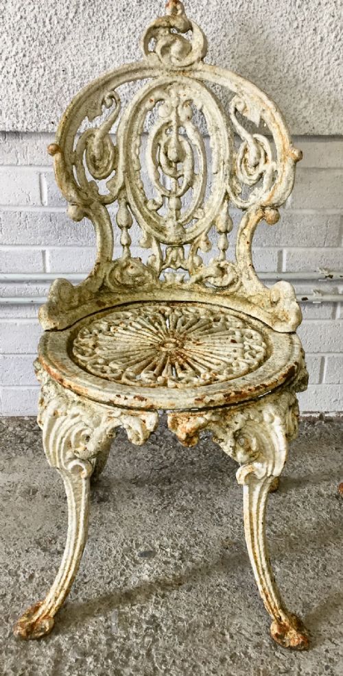 PAIR OF VICTORIAN CAST IRON CHAIRS - ADDITIONAL PHOTO 1