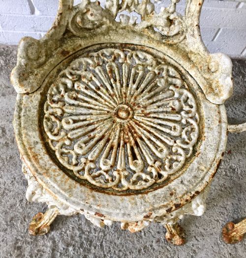 PAIR OF VICTORIAN CAST IRON CHAIRS - ADDITIONAL PHOTO 3