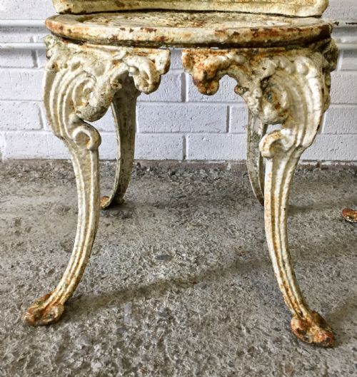 PAIR OF VICTORIAN CAST IRON CHAIRS - ADDITIONAL PHOTO 4