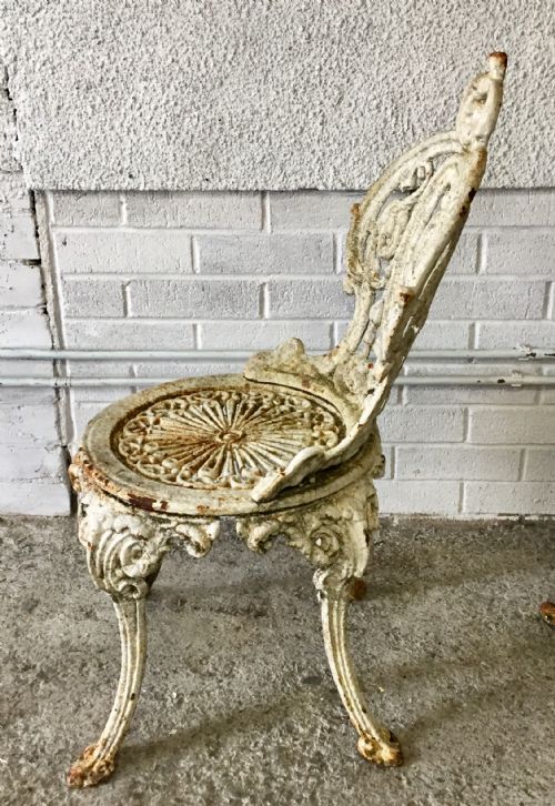 PAIR OF VICTORIAN CAST IRON CHAIRS - ADDITIONAL PHOTO 5