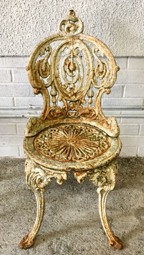 PAIR OF VICTORIAN CAST IRON CHAIRS - ADDITIONAL PHOTO 7