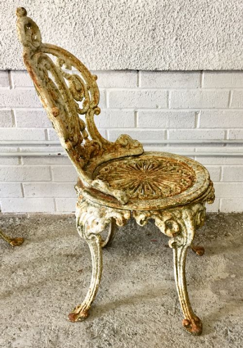 PAIR OF VICTORIAN CAST IRON CHAIRS - ADDITIONAL PHOTO 11