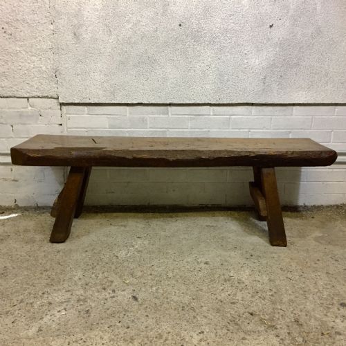 19TH CENTURY OAK PIG BENCH - ADDITIONAL PHOTO 1