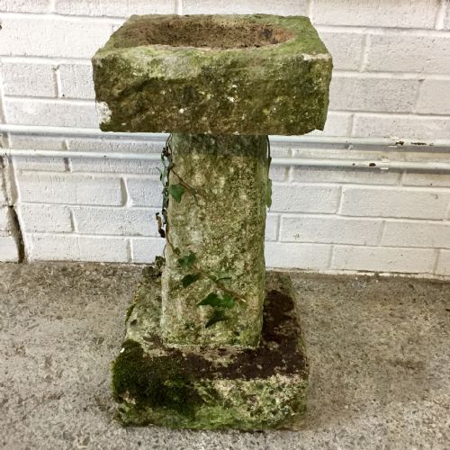 19th century hand carved stone bird bath - CATEGORY: ANTIQUE MISCELLANEOUS - DATED 19TH CENTURY