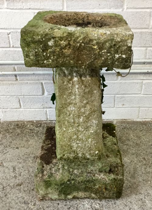 19TH CENTURY HAND CARVED STONE BIRD BATH - ADDITIONAL PHOTO 6