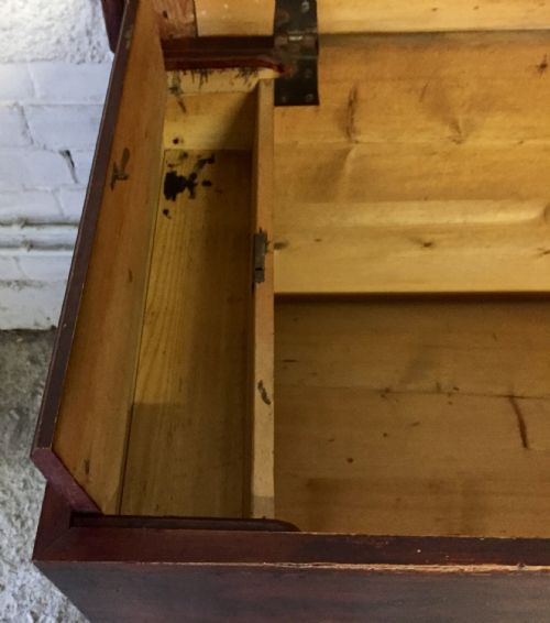 VICTORIAN PINE MULE CHEST WITH INTERNAL CANDLE BOX - ADDITIONAL PHOTO 8