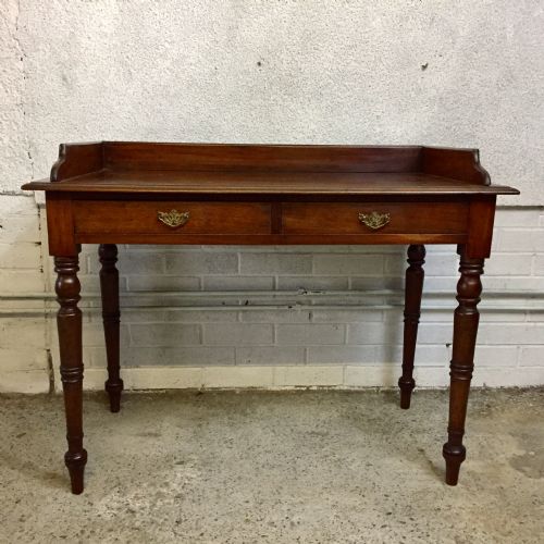 victorian mahogany side table with gallery back - CATEGORY: ANTIQUE TABLES - DATED VICTORIAN
