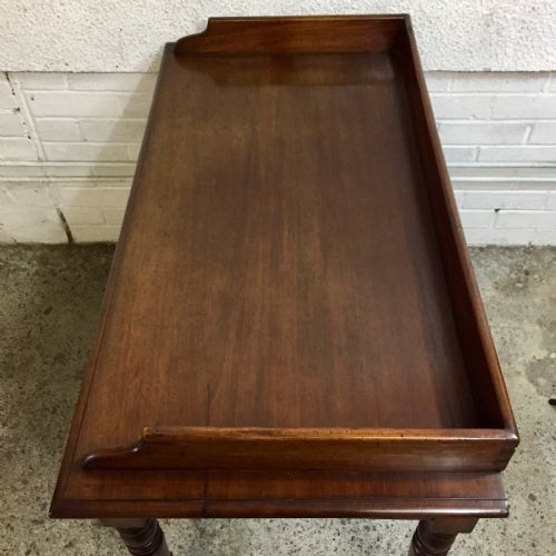 VICTORIAN MAHOGANY SIDE TABLE WITH GALLERY BACK - ADDITIONAL PHOTO 2