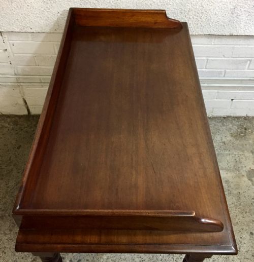 VICTORIAN MAHOGANY SIDE TABLE WITH GALLERY BACK - ADDITIONAL PHOTO 3