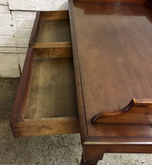VICTORIAN MAHOGANY SIDE TABLE WITH GALLERY BACK - ADDITIONAL PHOTO 5