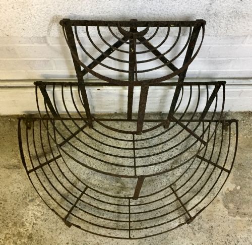 CIRCA 1900 WROUGHT IRON SLATTED PLANT STAND - ADDITIONAL PHOTO 2
