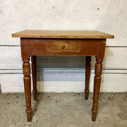 circa 1900 pine square top table - CATEGORY: ANTIQUE TABLES - DATED 1900