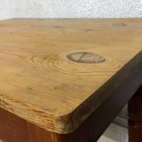 CIRCA 1900 PINE SQUARE TOP TABLE - ADDITIONAL PHOTO 4