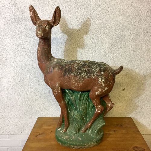 art deco style reconstituted stone doe - CATEGORY: ANTIQUE MISCELLANEOUS - DATED 1940