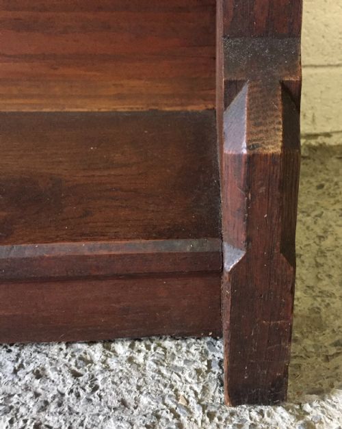 VICTORIAN GOTHIC OAK BOOKCASE WITH ORIGINAL BRASS HANDLES - ADDITIONAL PHOTO 10
