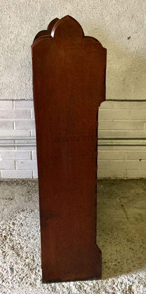 VICTORIAN GOTHIC OAK BOOKCASE WITH ORIGINAL BRASS HANDLES - ADDITIONAL PHOTO 12