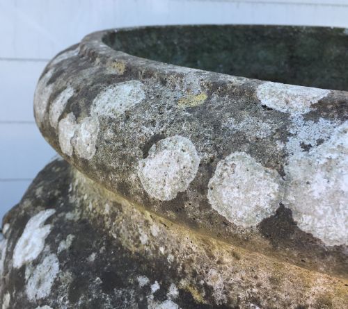 EARLY 20TH CENTURY RECONSTITUTED STONE GARDEN POT - ADDITIONAL PHOTO 2