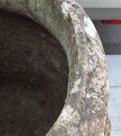 EARLY 20TH CENTURY RECONSTITUTED STONE GARDEN POT - ADDITIONAL PHOTO 3