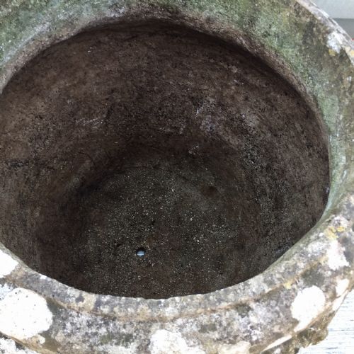 EARLY 20TH CENTURY RECONSTITUTED STONE GARDEN POT - ADDITIONAL PHOTO 4