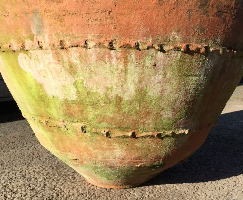 19TH CENTURY TERRACOTTA AMPHORA OIL JAR WITH GOOD PATINATION - ADDITIONAL PHOTO 8