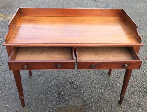 VICTORIAN MAHOGANY 2 DRAWER WRITING TABLE - ADDITIONAL PHOTO 5