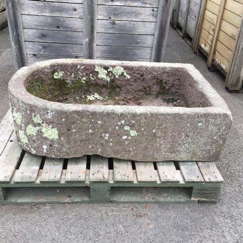 19th century sandstone d end trough - CATEGORY: ANTIQUE MISCELLANEOUS - DATED 19TH CENTURY