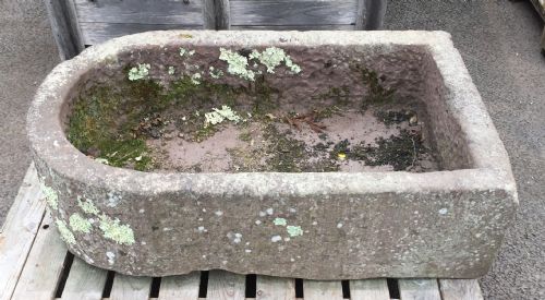 19TH CENTURY SANDSTONE D END TROUGH - ADDITIONAL PHOTO 1