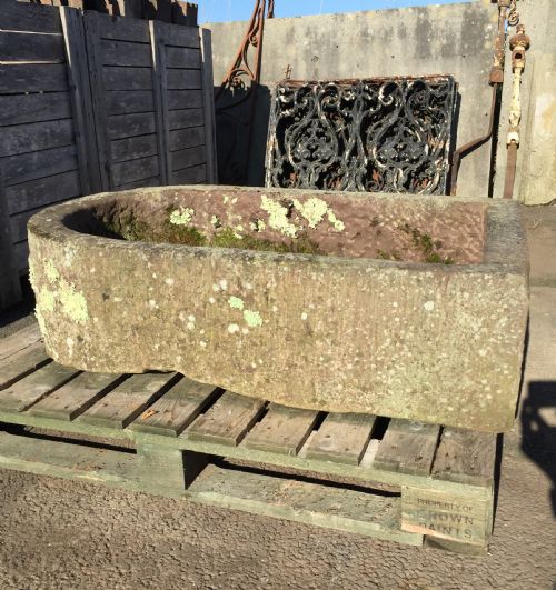 19TH CENTURY SANDSTONE D END TROUGH - ADDITIONAL PHOTO 2