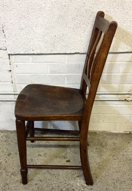 CIRCA 1900 SET OF 4 ELM AND BEECH KITCHEN CHAIRS - ADDITIONAL PHOTO 5