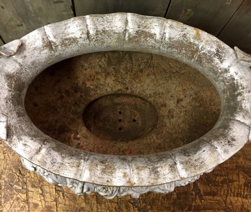 VICTORIAN CAST IRON 2 HANDLED URN - ADDITIONAL PHOTO 3