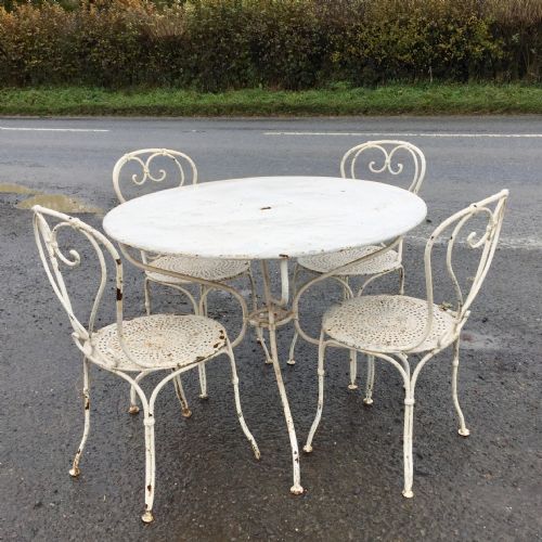 1920s french wrought iron table and 4 chairs - CATEGORY: ANTIQUE FURNITURE - DATED 1920