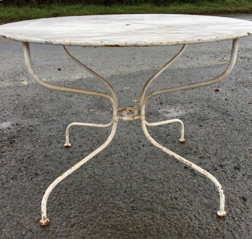 1920S FRENCH WROUGHT IRON TABLE AND 4 CHAIRS - ADDITIONAL PHOTO 3