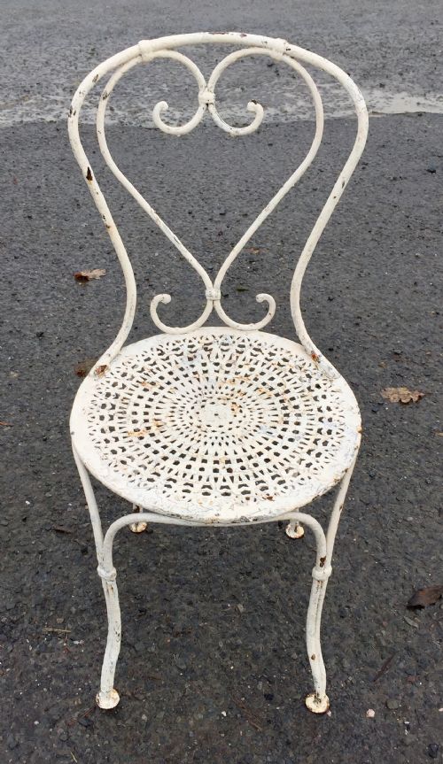 1920S FRENCH WROUGHT IRON TABLE AND 4 CHAIRS - ADDITIONAL PHOTO 4