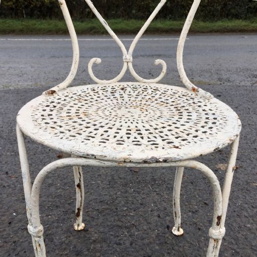1920S FRENCH WROUGHT IRON TABLE AND 4 CHAIRS - ADDITIONAL PHOTO 6
