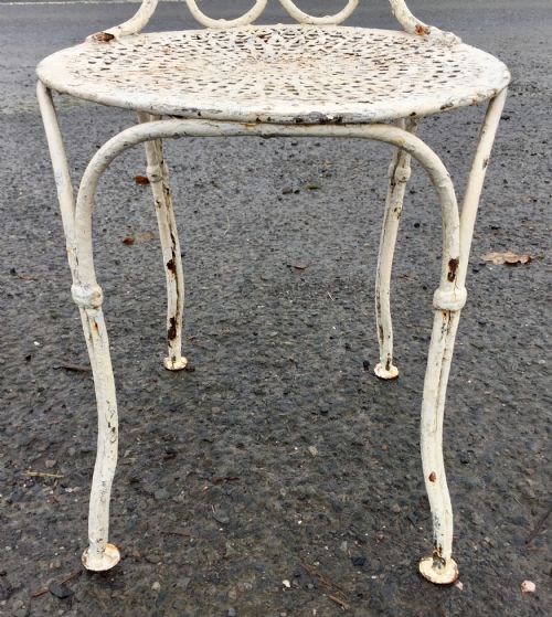 1920S FRENCH WROUGHT IRON TABLE AND 4 CHAIRS - ADDITIONAL PHOTO 8