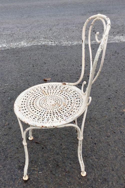 1920S FRENCH WROUGHT IRON TABLE AND 4 CHAIRS - ADDITIONAL PHOTO 9