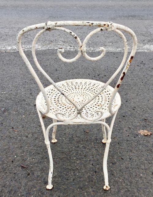 1920S FRENCH WROUGHT IRON TABLE AND 4 CHAIRS - ADDITIONAL PHOTO 10