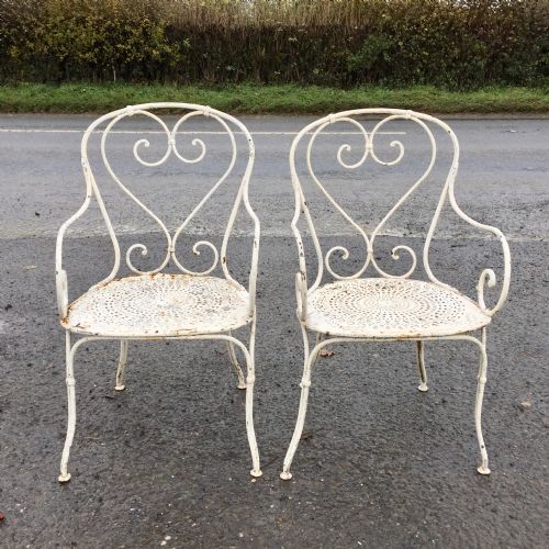 pair of 1920s french wrought iron chairs - CATEGORY: ANTIQUE CHAIRS - DATED 1920